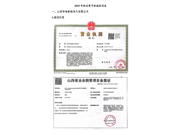 2025年供应商节能减排信息